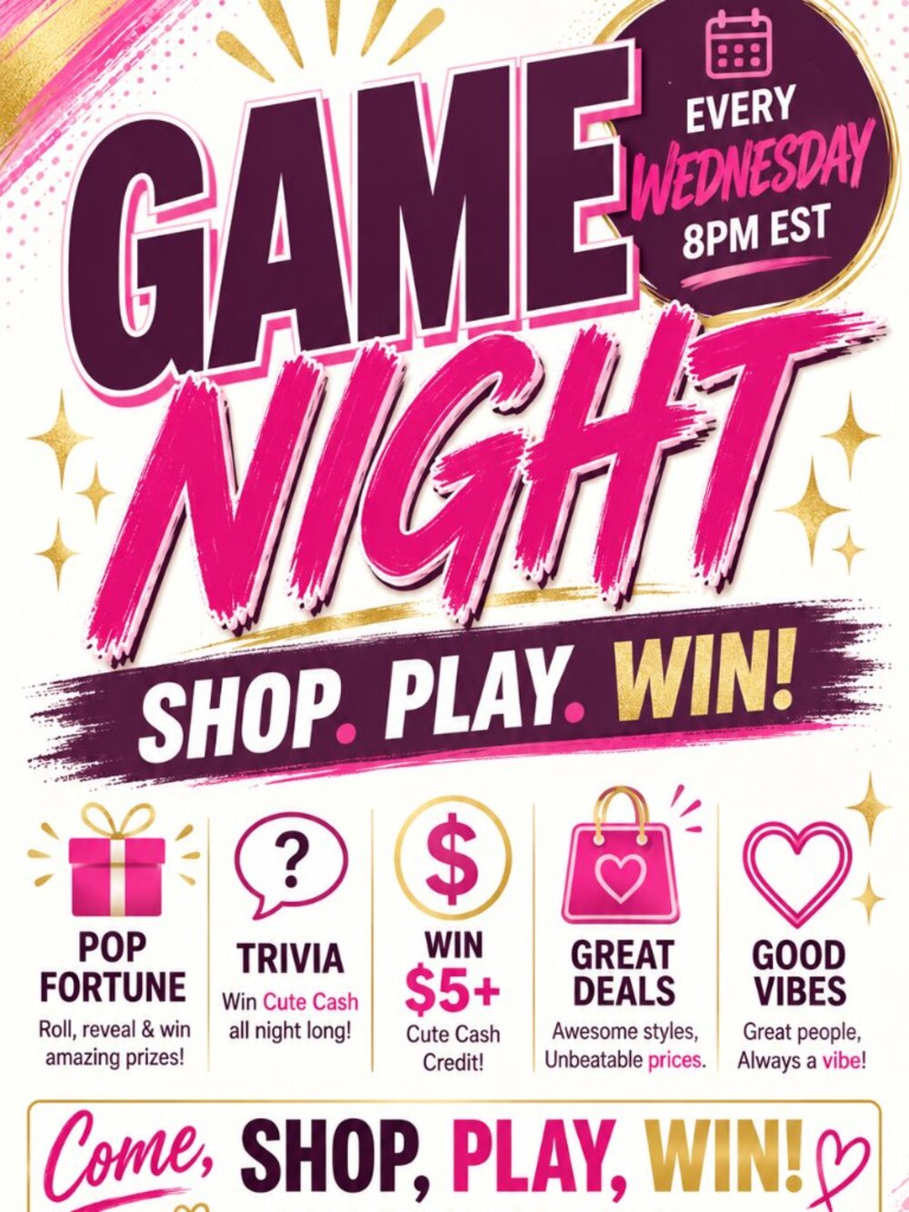 GAME NIGHT WEDS 8PM EST! 👉❤